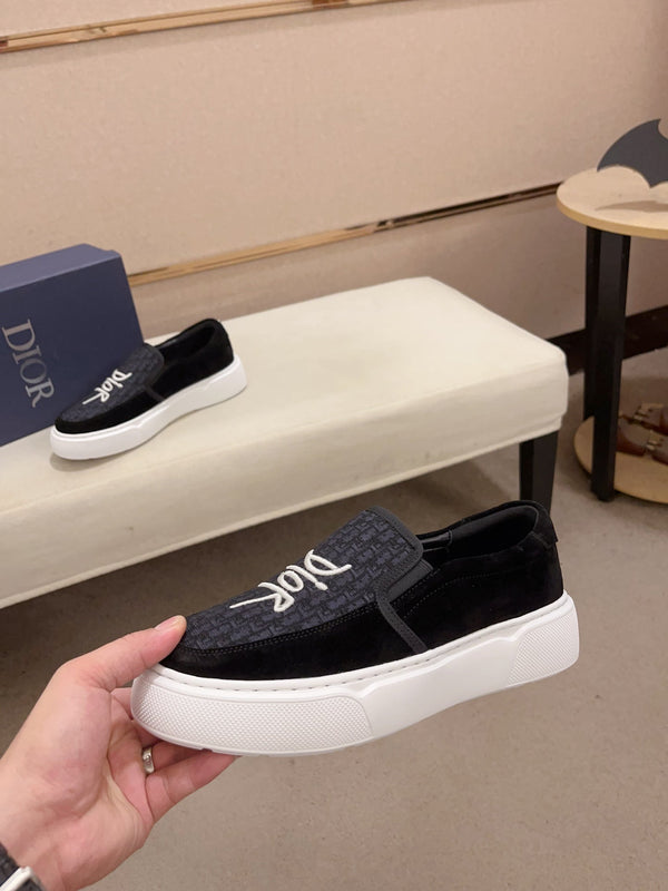 CD B23 SLIP ON BLACK SUEDE AND JACQUARD