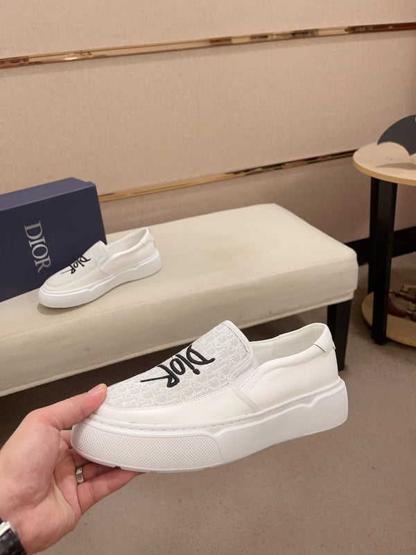 CD B23 SLIP ON IN VITELLO BIANCO E JACQUARD