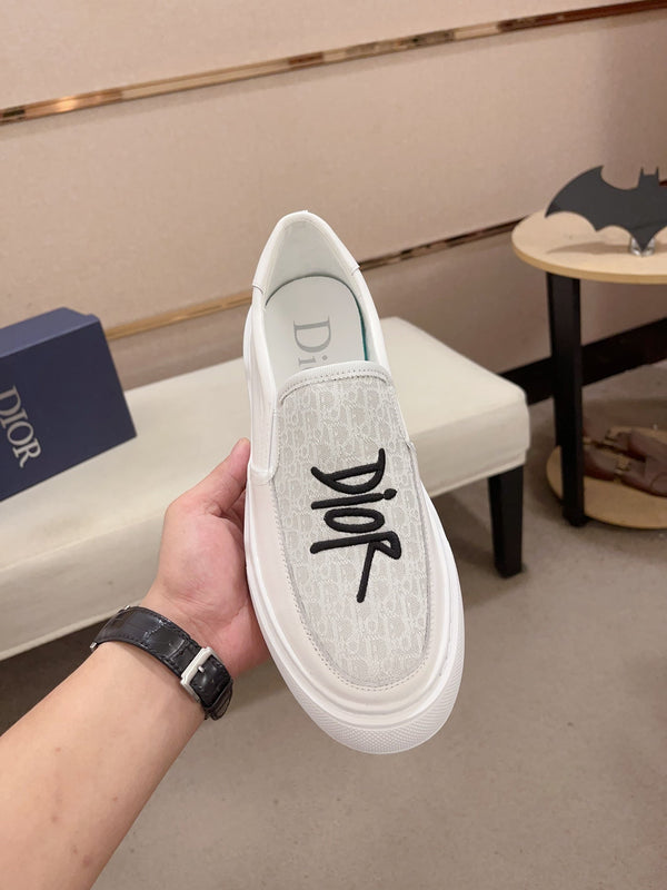 CD B23 SLIP ON IN VITELLO BIANCO E JACQUARD