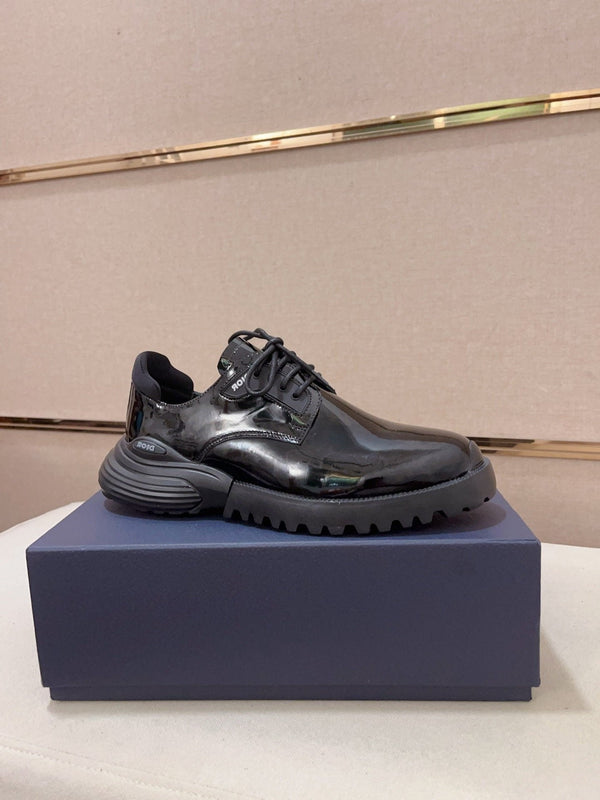 CD COMBAT BASIC SHOE BLACK POLISHED CALFSKIN