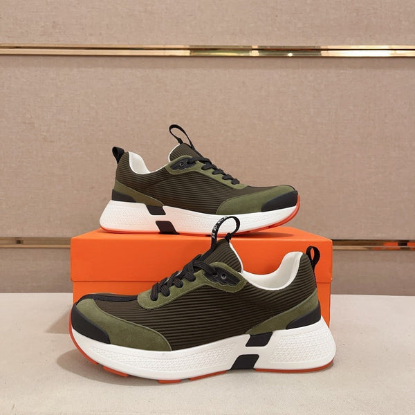 HM HUGO SNEAKER OLIVE WEAVE AND SUEDE