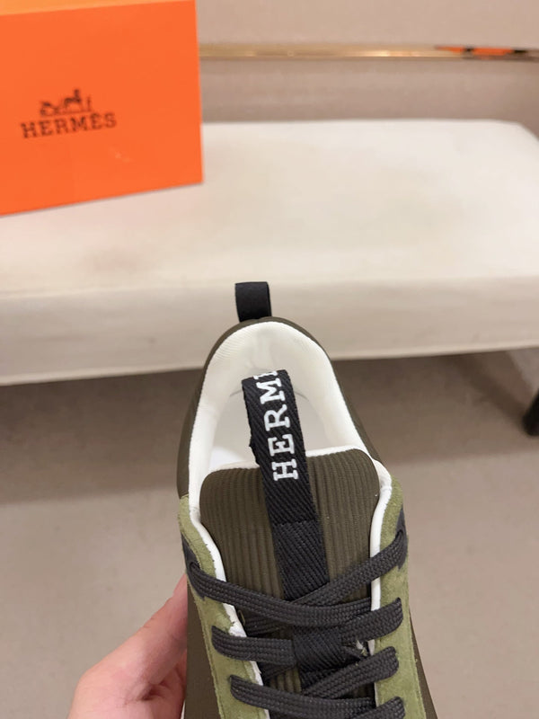 HM HUGO SNEAKER OLIVE WEAVE AND SUEDE