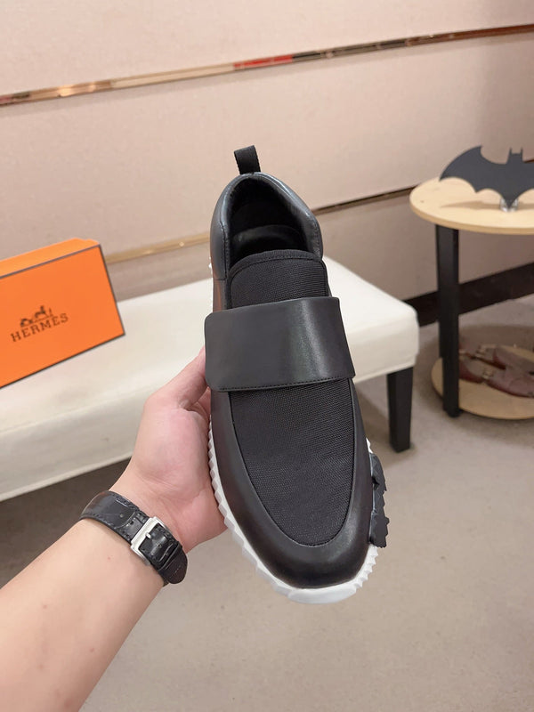 HM H SNEAKER BLACK CANVAS AND CALFSKIN