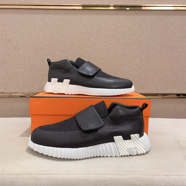 SNEAKER HM H IN TELA NERA E PELLE DI VITELLO