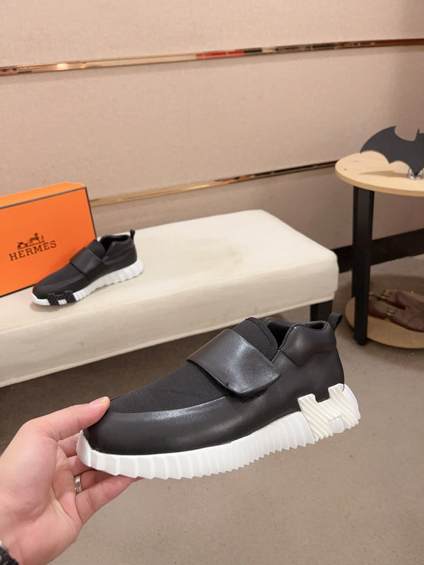 HM H SNEAKER BLACK CANVAS AND CALFSKIN