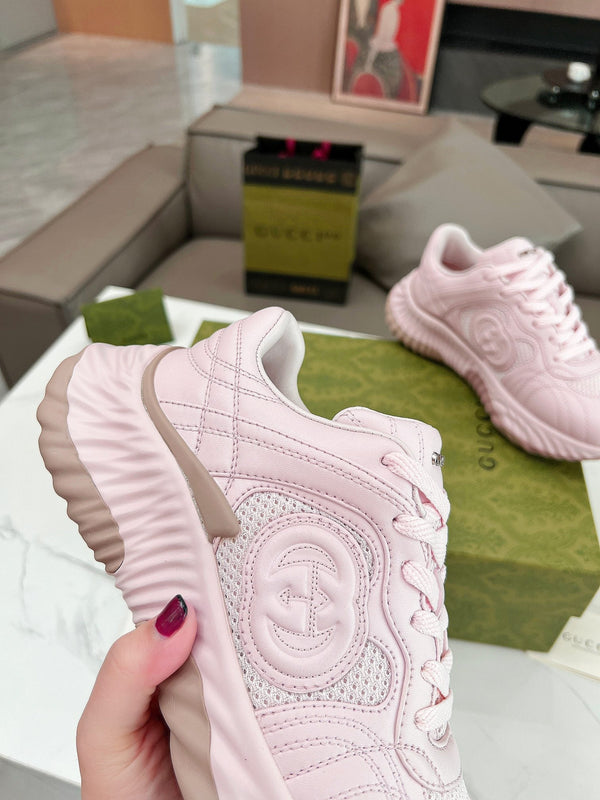 GG RIPPLE TRAINER LIGHT PASTEL PINK LAMBSKIN
