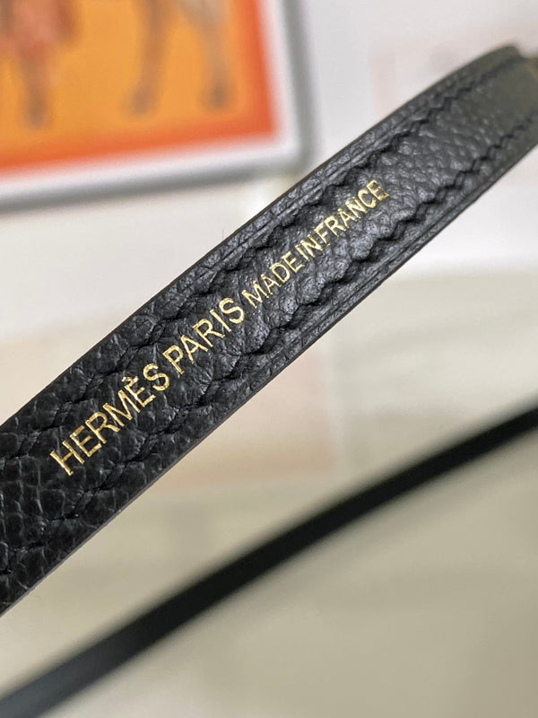 HM Mini Kelly 19 cm Nero Epsom Oro Hardware