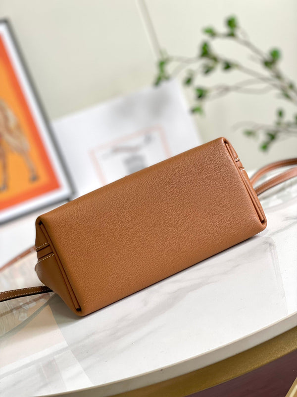 HM 24/24 Mini Bag 21cm Gold Evercolor Leather Silver Hardware