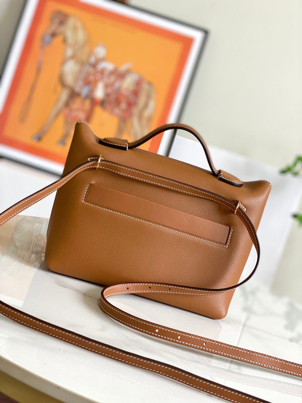 HM 24/24 Mini Bag 21cm Gold Evercolor Leather Gold Hardware