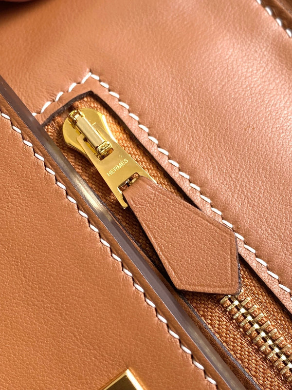 HM 24/24 Mini Bag 21cm Gold Evercolor Leather Gold Hardware