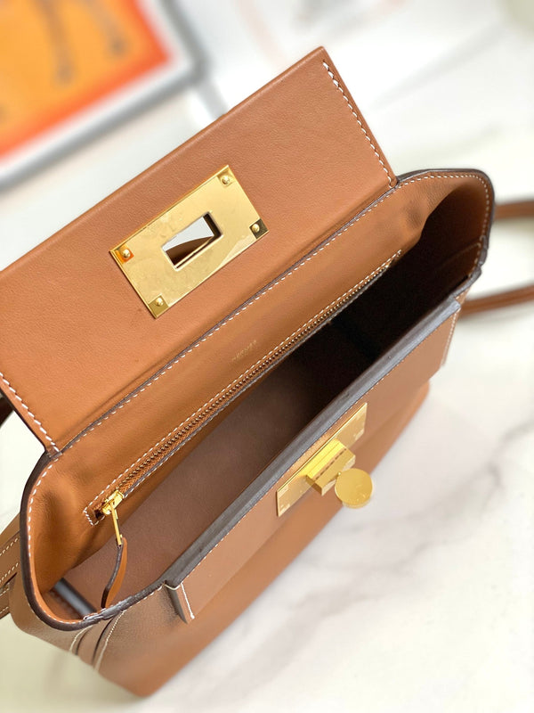 HM 24/24 Mini Bag 21cm Gold Evercolor Leather Gold Hardware