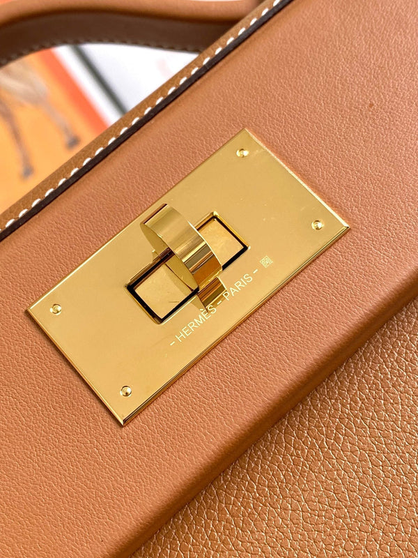 HM 24/24 Mini Bag 21cm Gold Evercolor Leather Gold Hardware