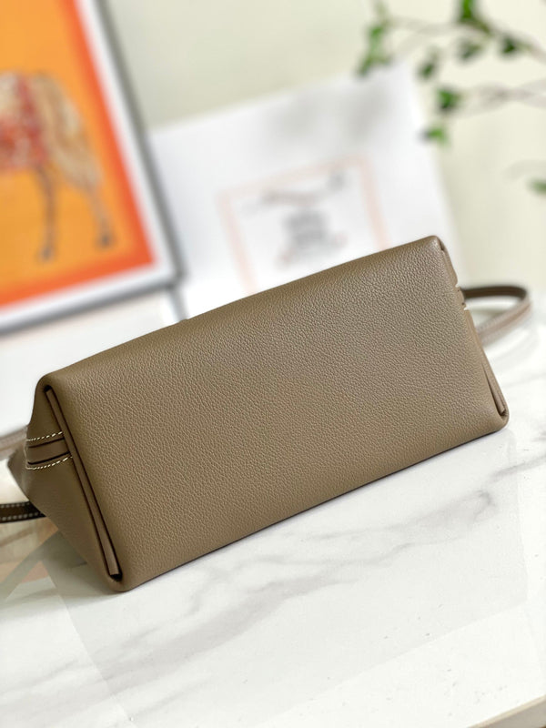 HM 24/24 Mini Bag 21cm Etoupe Evercolor Leather Gold Hardware