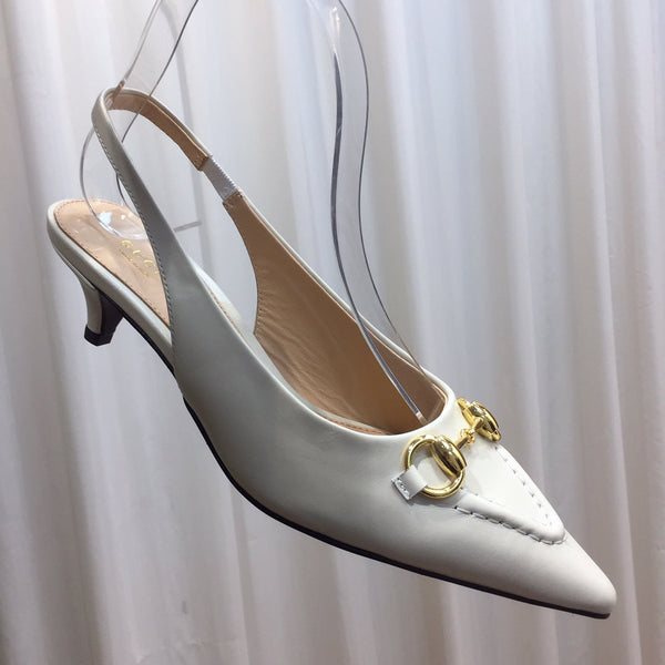 GG Slingbacks 45 white calfskin