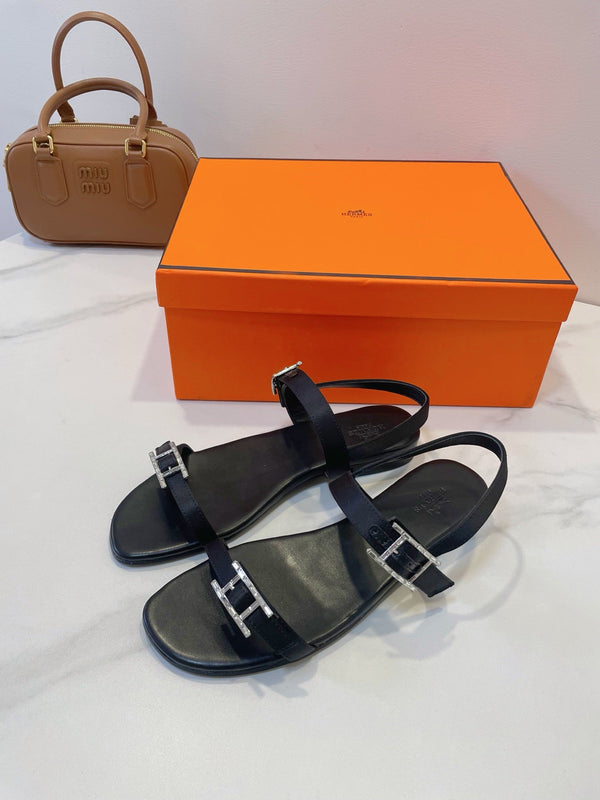 HM Paris Sandals Black Lamskin 374209