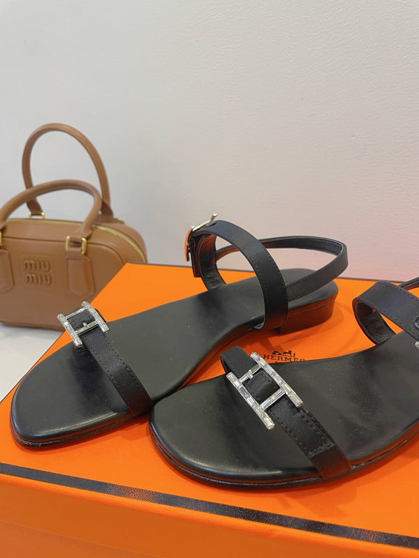 HM Paris Sandals Black Lamskin 374209