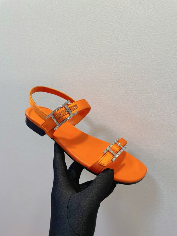 HM Paris Sandals Orange Lamskin 374208