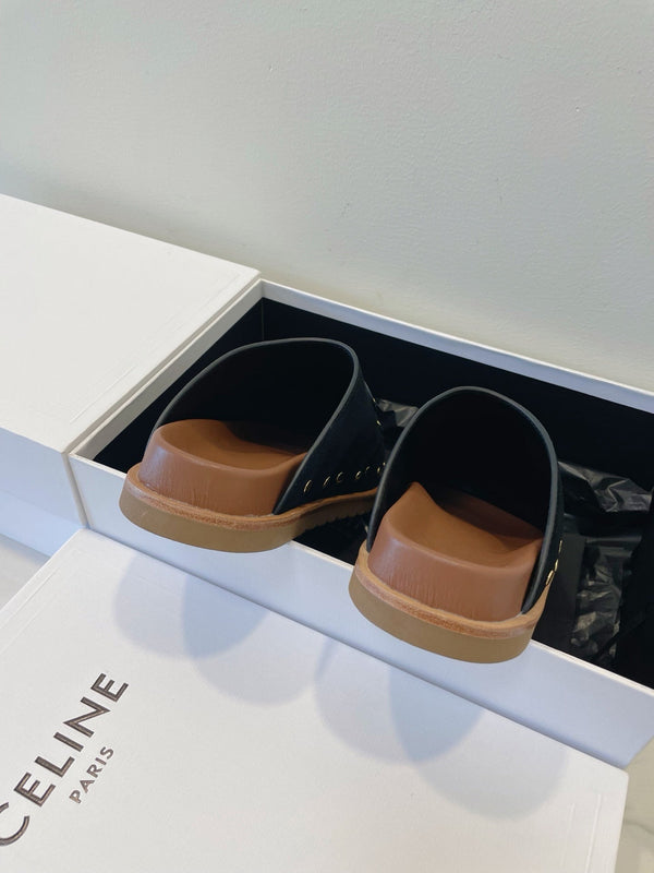 CL Pitea Clog In Black Suede Calfskin 319291