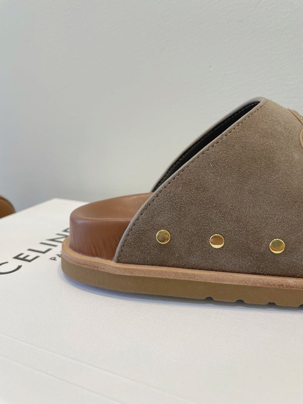 CL Pitea Clog In Grey Suede Calfskin 319292