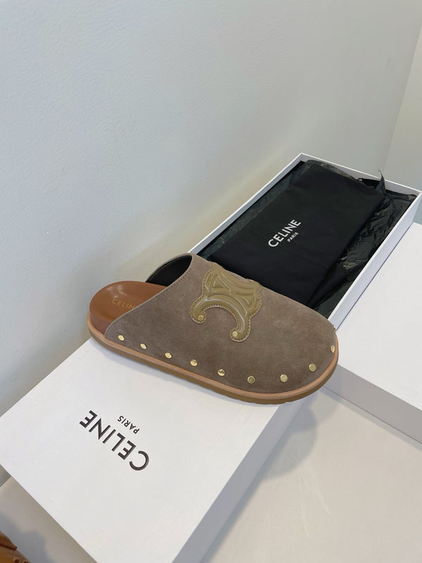 CL Pitea Clog In Grey Suede Calfskin 319292