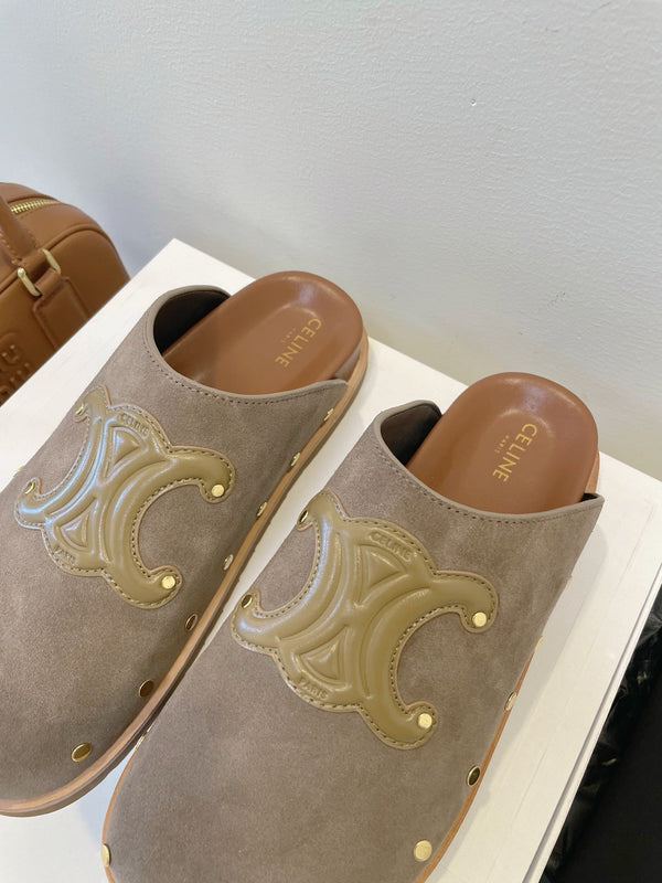 CL Pitea Clog In Grey Suede Calfskin 319292