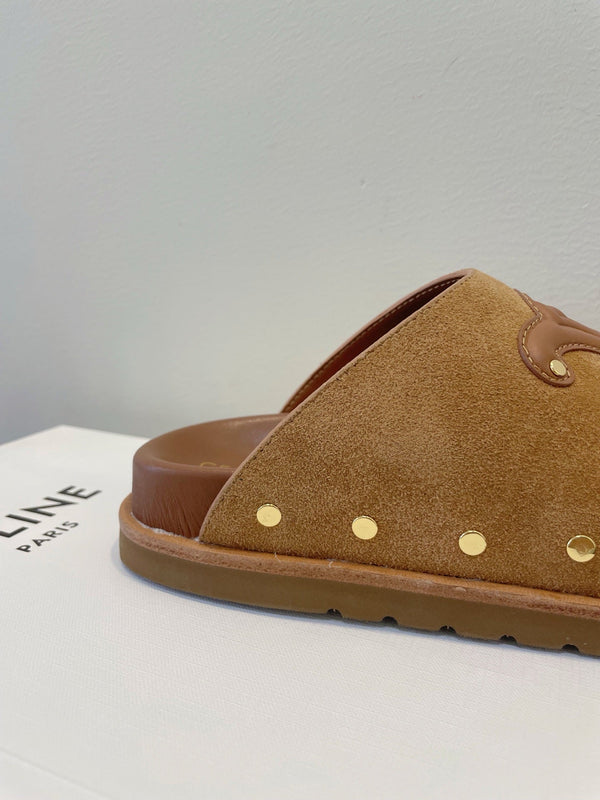 CL Pitea Clog In Cognac Suede Calfskin 319293