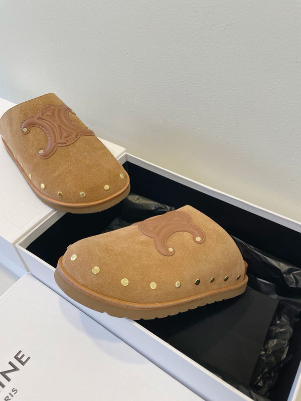 CL Pitea Clog In Cognac Suede Calfskin 319293