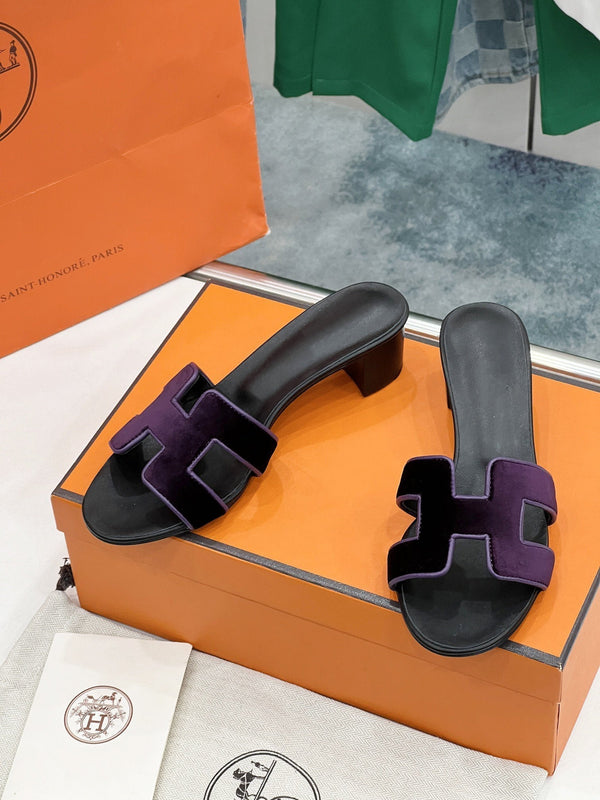 0ran 45 sandal purple velvet goatskin