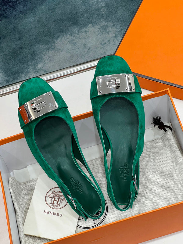 INNOCENT SLINGBACK CASTLETON VERDE SCAMOSCIATO