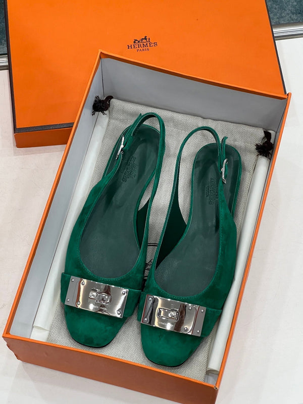 INNOCENT SLINGBACK CASTLETON VERDE SCAMOSCIATO