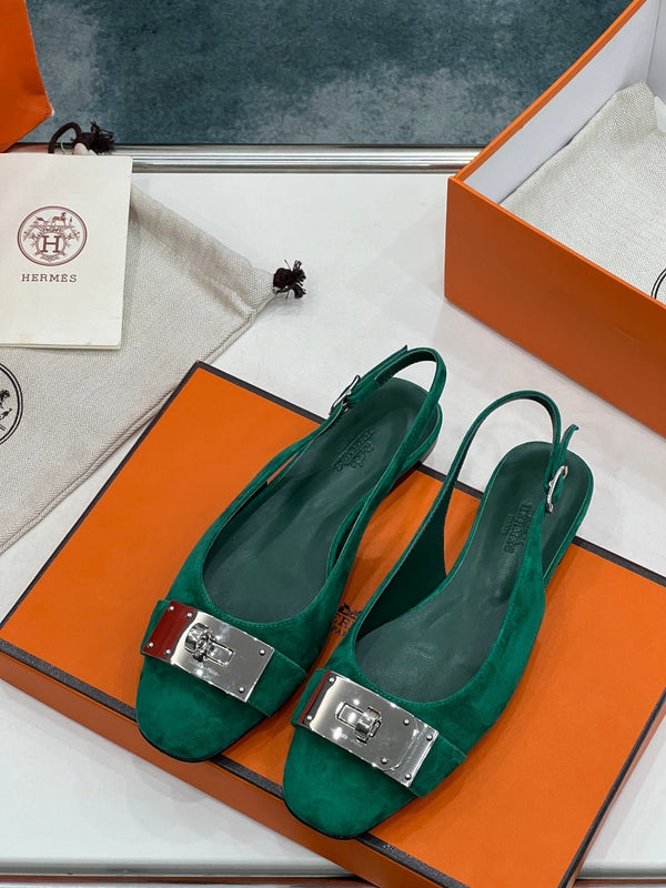 INNOCENT SLINGBACK CASTLETON VERDE SCAMOSCIATO