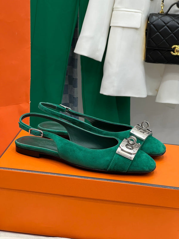 INNOCENT SLINGBACK CASTLETON VERDE SCAMOSCIATO
