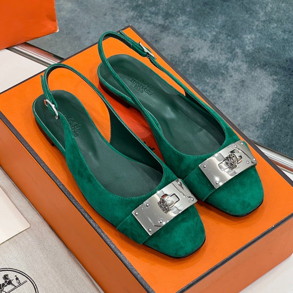 INNOCENT SLINGBACK CASTLETON VERDE SCAMOSCIATO