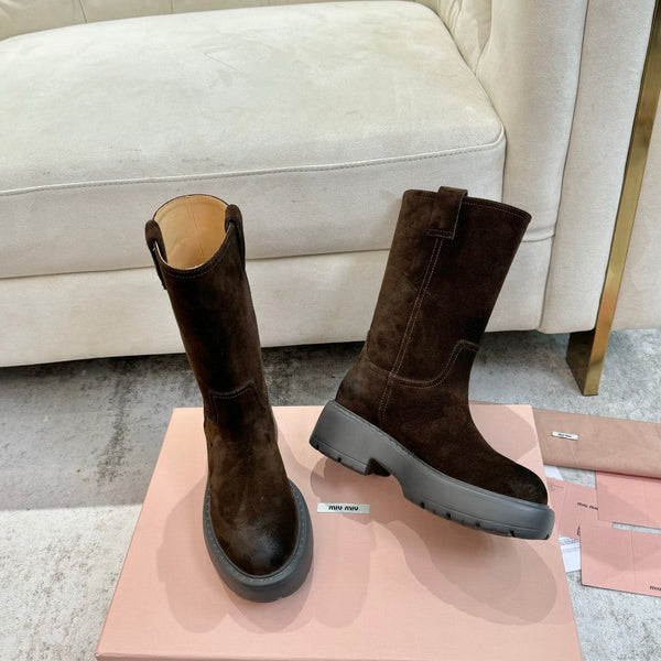 Miu Boots Cedar Brown Suede 455931