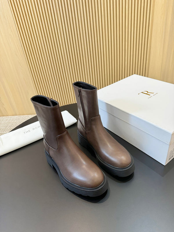 The Row Nobilis Boots Brown Cowhide 455862
