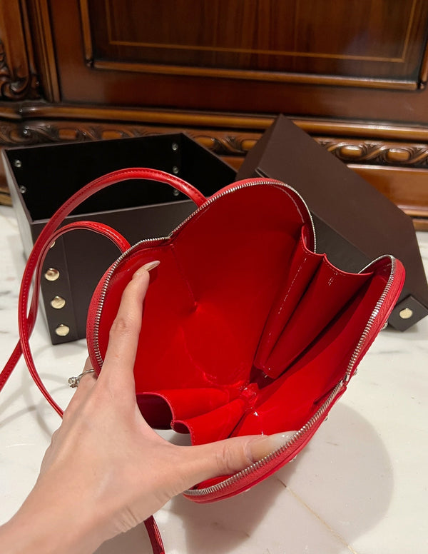 LE COEUR BAG 21 IN CANDY RED PATENT CALFSKIN ATTACHED STRASS