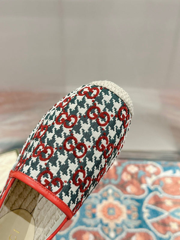 MOCASSINO ESPADRILLAS GG CREMISI E TELA OCEANO