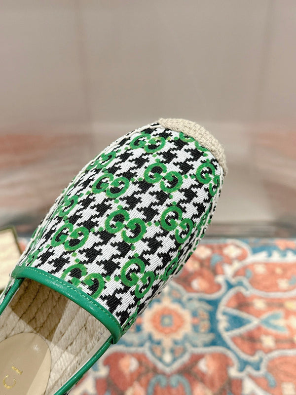 GG ESPADRILLE LOAFER GREEN CANVAS