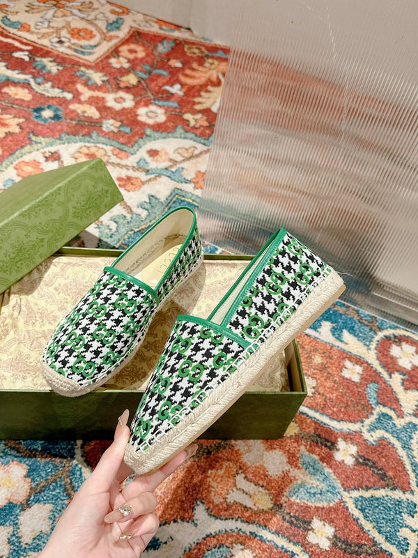 GG ESPADRILLE LOAFER GREEN CANVAS