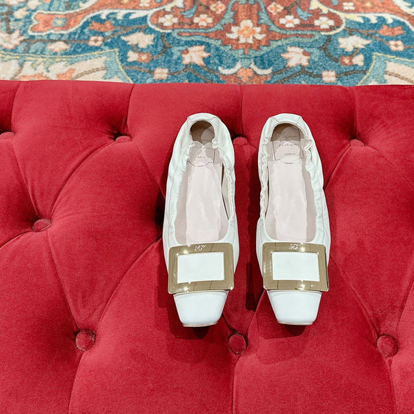 Viv Ballet Flats White Imported Lambskin 247130