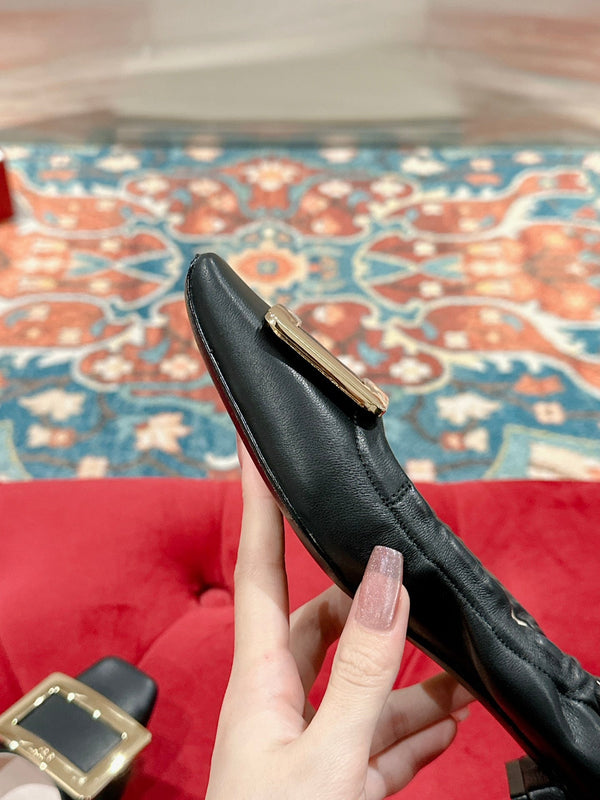 Viv Ballet Flats Black Imported Lambskin 247131