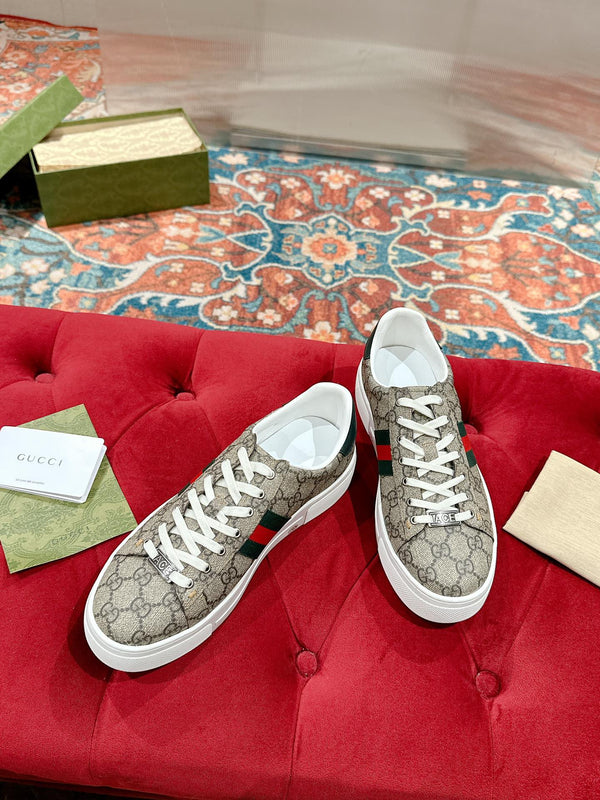 GG Ace Sneaker Begie Ebony Canvas