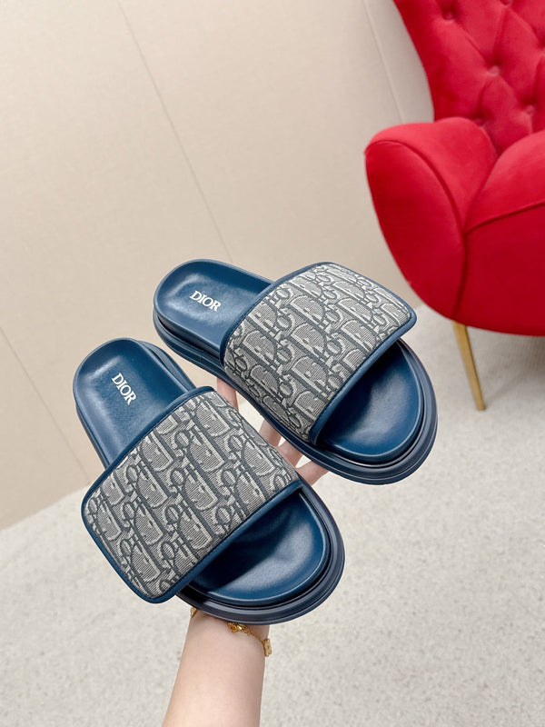 CD Aqua Sandals Blue Grey Oblique Jacquard Frabic 476663