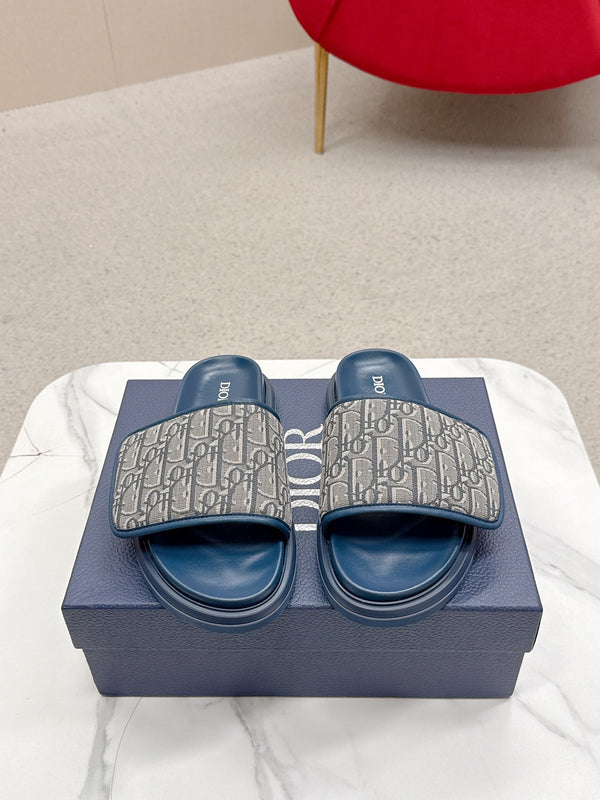 CD Aqua Sandals Blue Grey Oblique Jacquard Frabic 476663