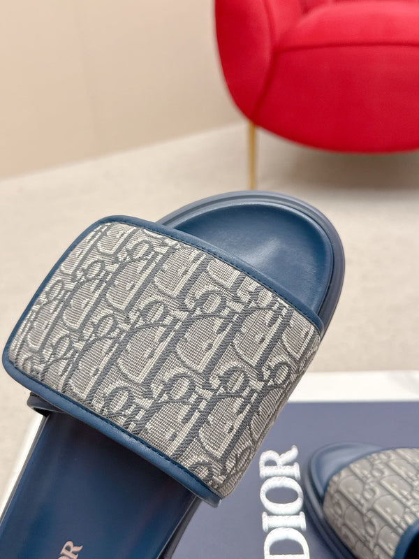 CD Aqua Sandals Blue Grey Oblique Jacquard Frabic 476663