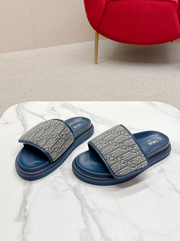 CD Aqua Sandals Blue Grey Oblique Jacquard Frabic 476663