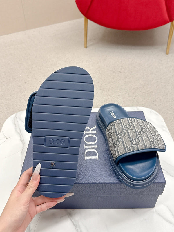 CD Aqua Sandals Blue Grey Oblique Jacquard Frabic 476663