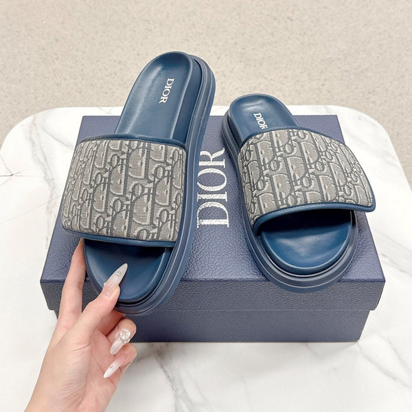 CD Aqua Sandals Blue Grey Oblique Jacquard Frabic 476663