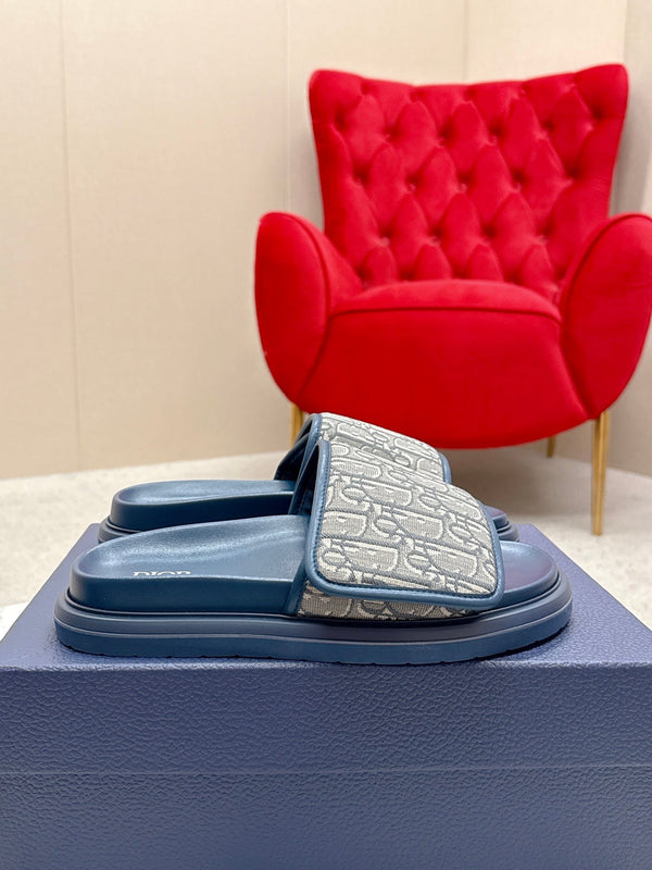 CD Aqua Sandals Blue Grey Oblique Jacquard Frabic 476663