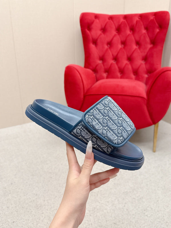 CD Aqua Sandals Blue Oblique printed fabric 476665